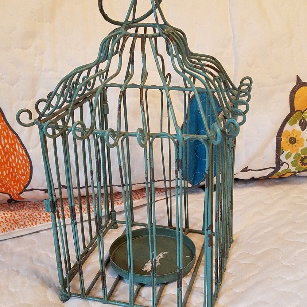 Rustic birdcage candle holder